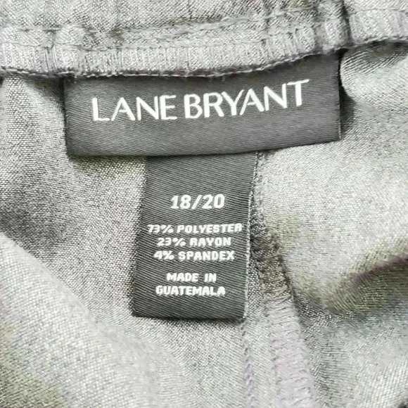 Lane Bryant Tailored Stretch Dress Pants Gray 18/20 Tapered Pleat Elastic Waist - Picture 5 of 6